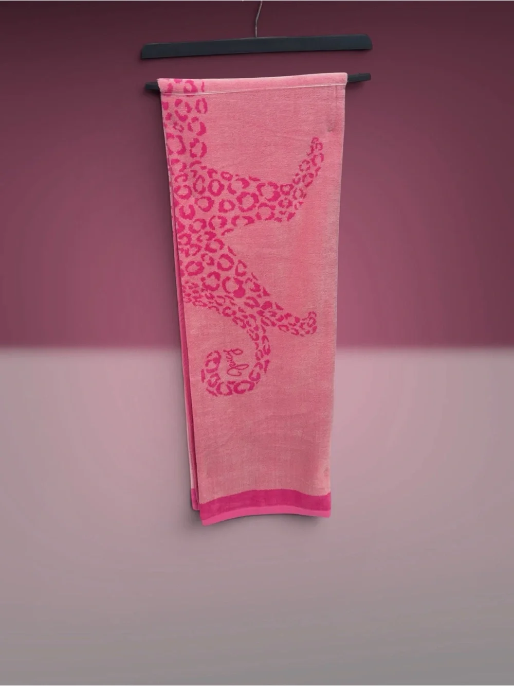 Juicy Couture Pink Leopard Logo Beach Towel